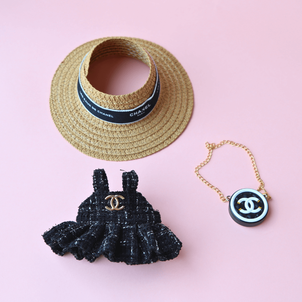 White Coco Chanel Dress, Hat & Bag