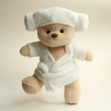 Nubi Teddy Bear with Bathrobe Outfit | Handmade Jointed Stuffed Bear