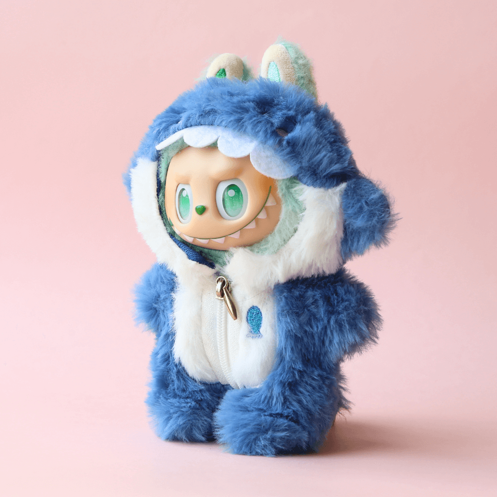 Blue Fuzzy Shark Set for Labubu