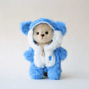 Nubi Teddy Bear & Blue Fuzzy Shark Set - 6 Inches (Bear Included)