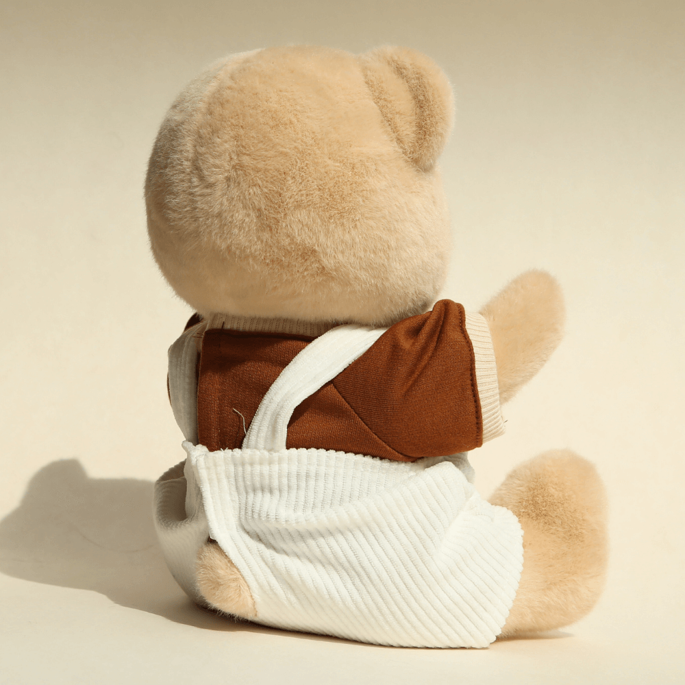 Nubi Teddy Bear with Overalls Outfit | Handmade Jointed Stuffed Bear