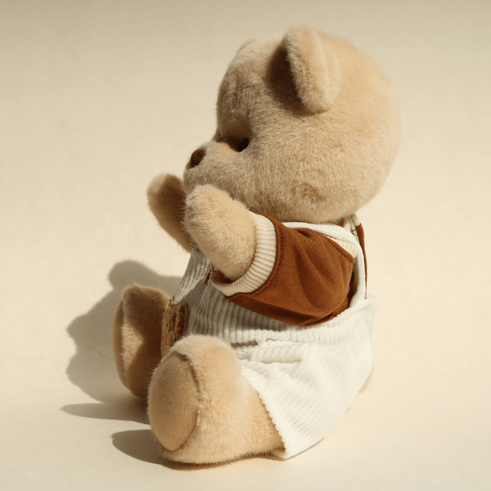 Nubi Teddy Bear with Overalls Outfit | Handmade Jointed Stuffed Bear