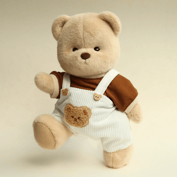 Nubi Teddy Bear with Overalls Outfit | Handmade Jointed Stuffed Bear