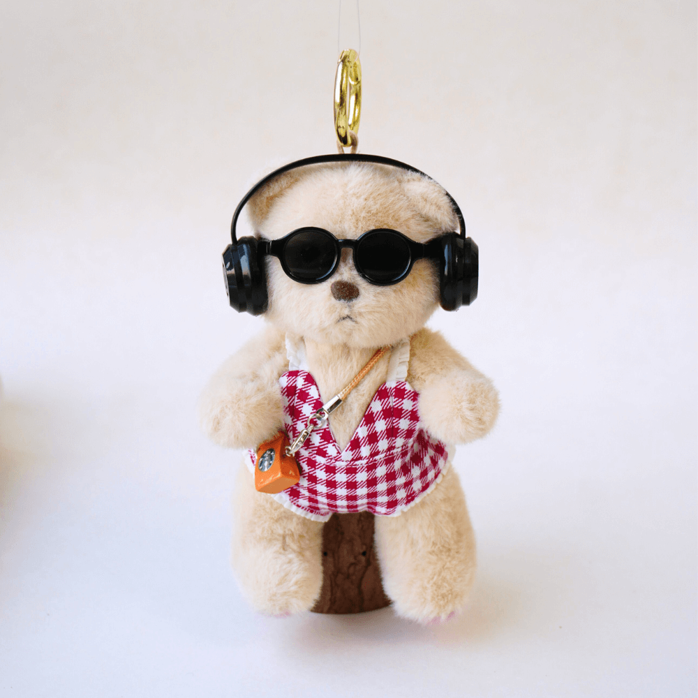 Nubi Teddy Bear Keychain & Sunny Pool Day Outfit(4-piece)  - 6 Inches (Bear Included)