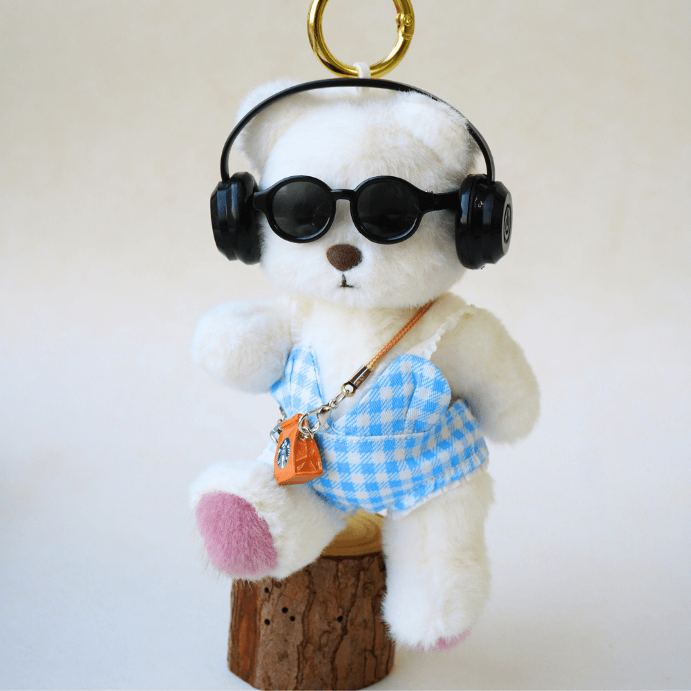 Nubi Teddy Bear Keychain & Sunny Pool Day Outfit(4-piece)  - 6 Inches (Bear Included)