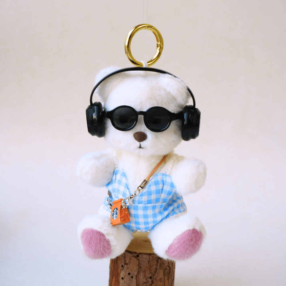 Nubi Teddy Bear Keychain & Sunny Pool Day Outfit(4-piece)  - 6 Inches (Bear Included)
