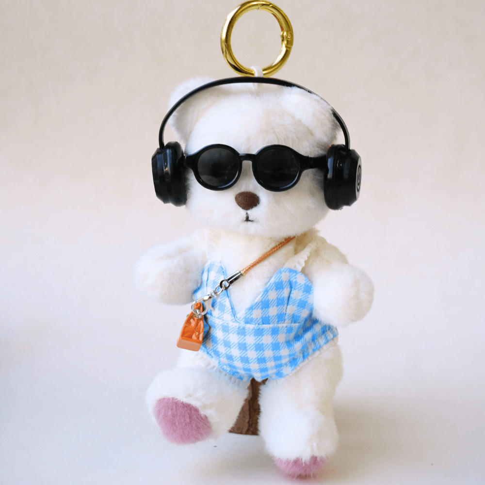 Nubi Teddy Bear Keychain & Sunny Pool Day Outfit(4-piece)  - 6 Inches (Bear Included)