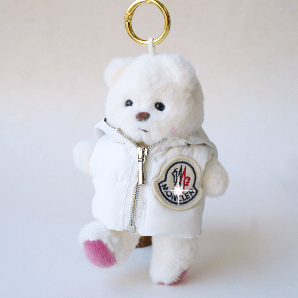 Nubi Teddy Bear Keychain & Monc-Style Puff Vest Set- 6 Inches (Bear Included)