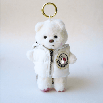 Nubi Teddy Bear Keychain & Monc-Style Puff Vest Set- 6 Inches (Bear Included)