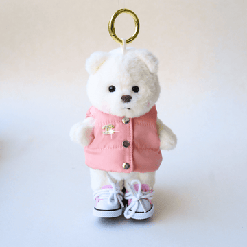 Nubi Teddy Bear Keychain & Puffer Vest Set - 6 Inches (Bear Included)