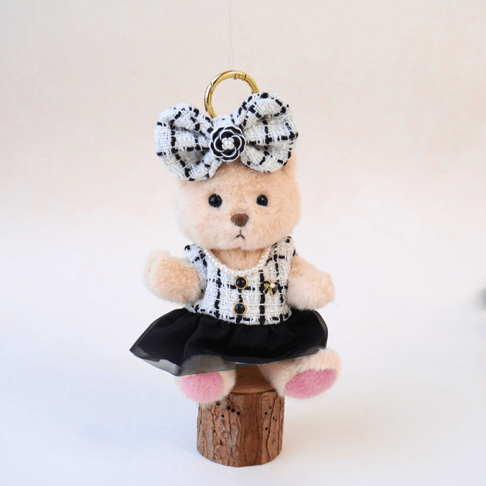 Nubi Teddy Bear Keychain & Mini Coco Dress - 6 Inches (Bear Included)