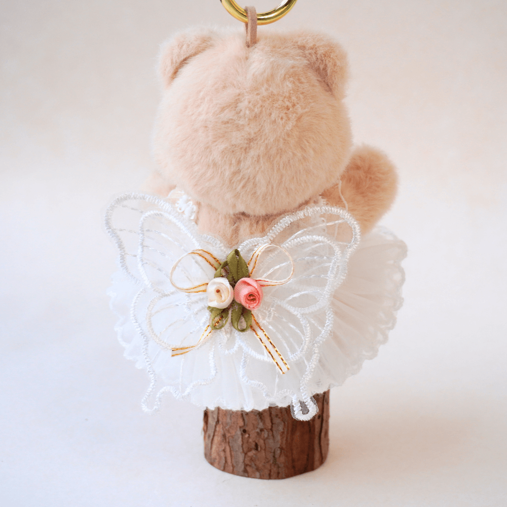 Nubi Teddy Bear Keychain & Ballet Tulle Dress Set - 6 Inches (Bear Included)