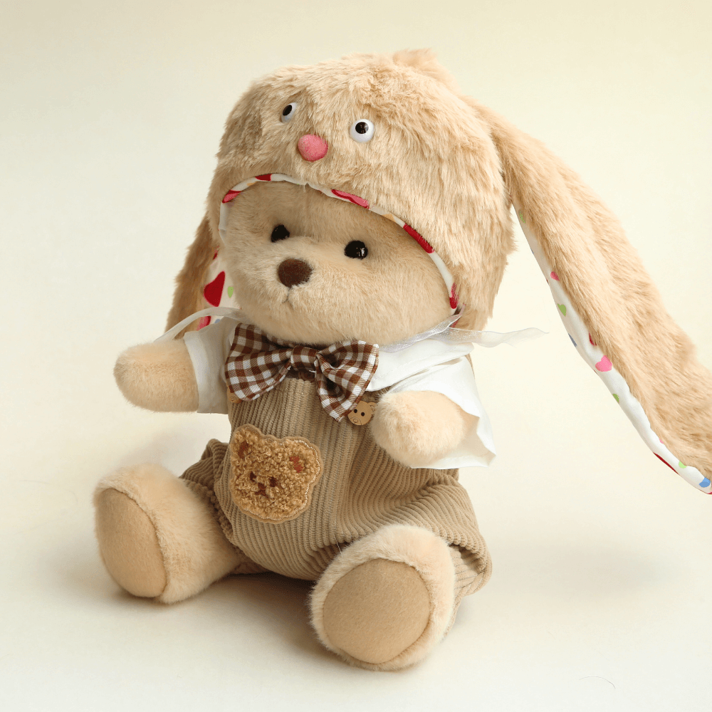 Nubi Teddy Bear with Long-Ear Outfit | Handmade Jointed Stuffed Bear