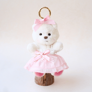 Nubi Teddy Bear Keychain & Coquette Pink Ballet Set - 6 Inches (Bear Included)