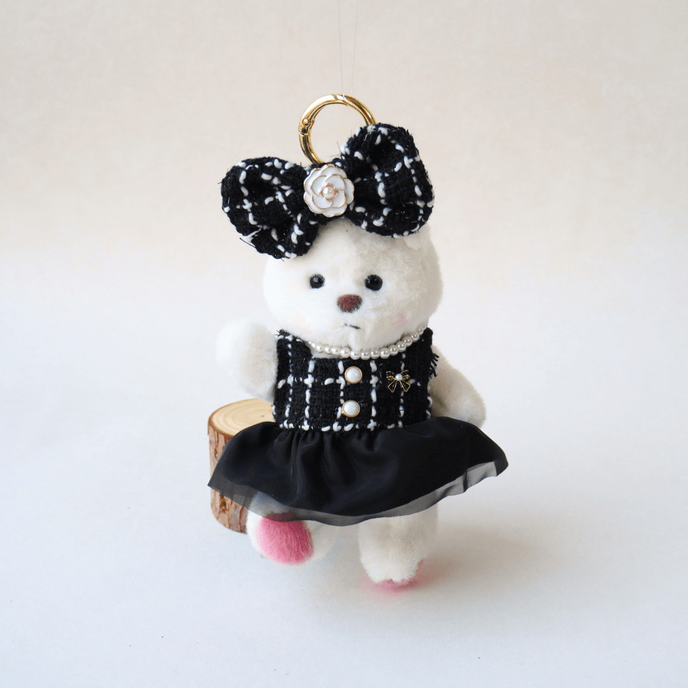 Nubi Teddy Bear Keychain & Mini Coco Dress - 6 Inches (Bear Included)