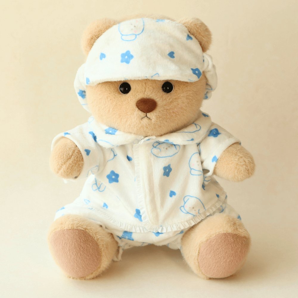 Nubi Teddy Bear with Starry Dreams Pajamas | Handmade Jointed Stuffed Bear