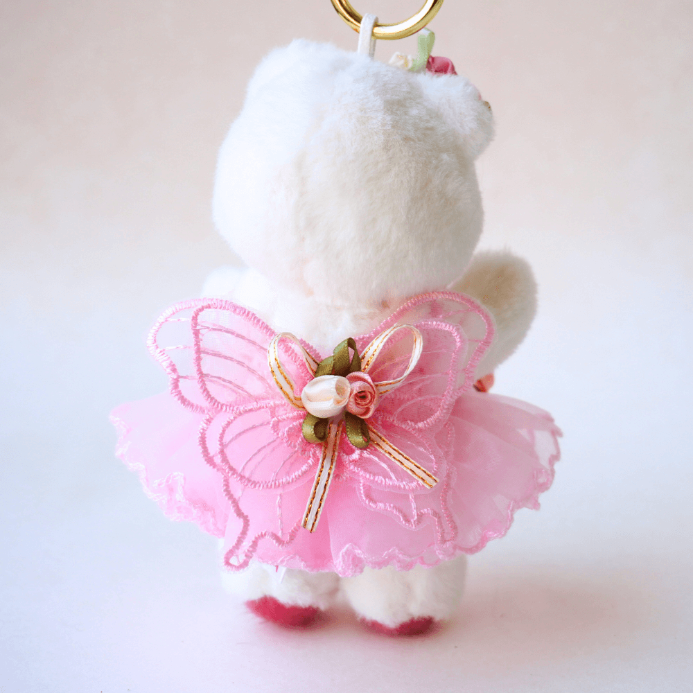 Nubi Teddy Bear Keychain & Ballet Tulle Dress Set - 6 Inches (Bear Included)