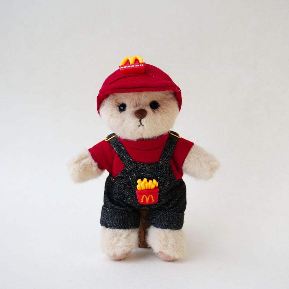 Nubi Teddy Bear Keychain & McDonald's Outfit - 6 Inches (Bear Included)