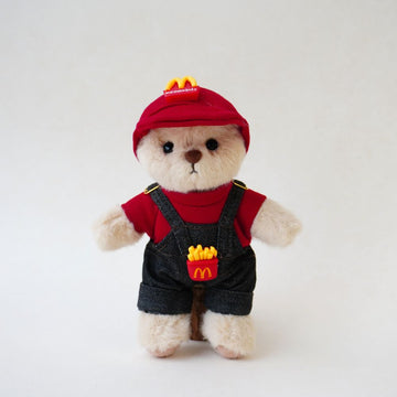 Nubi Teddy Bear Keychain & McDonald's Outfit - 6 Inches (Bear Included)