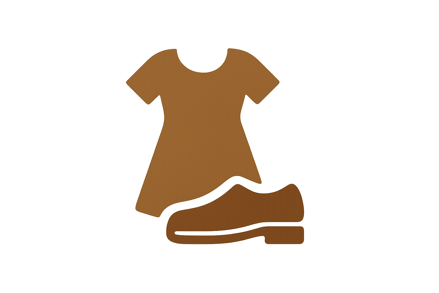 clothes and shoes icon brown color