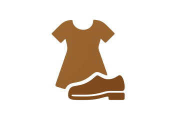 clothes and shoes icon brown color
